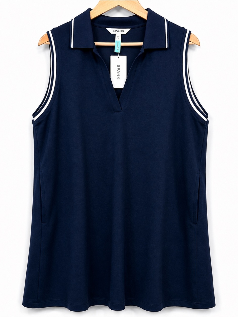 SPANX AirEssentials® Pique Polo Tank Dress Timeless Navy Blue 2X 21352R NWT